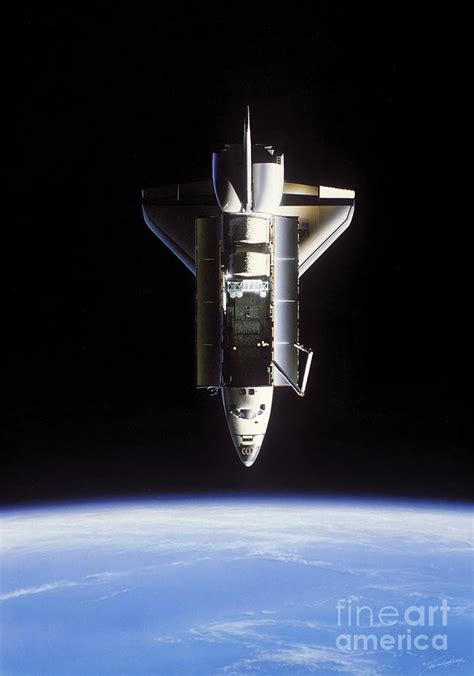 Space Shuttle Challenger In Earth Orbit Photograph By Detlev Van