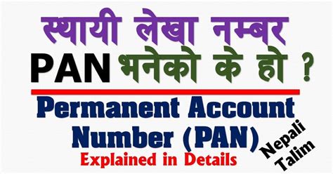 Pan Permanent Account Number Explained In Details स्थायी लेखा नम्बर