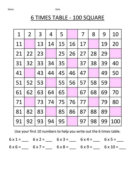 6 Times Table Worksheets Printable | Activity Shelter