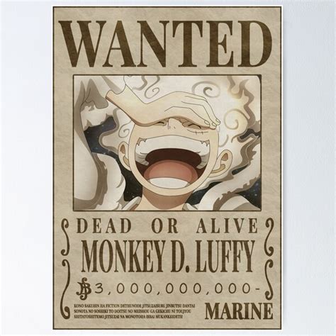 Luffy Gear 5 , 3.000.000.000 Wanted poster one piece bounty (2023 ...