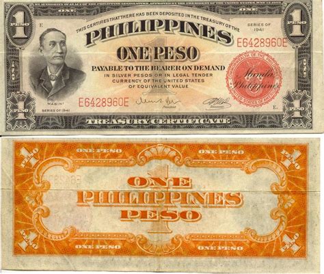 Photo Commonwealth Of The Philippines One Peso Note Series