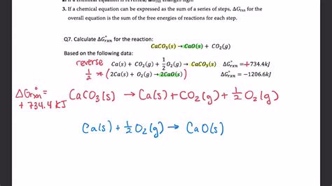 Calculating Gibbs Free Energy For A Stepwise Reaction Youtube