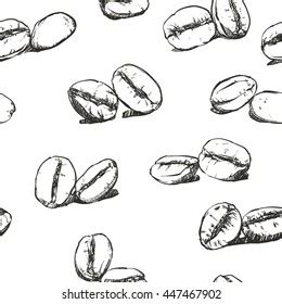 Sketch Coffee Bean Pattern Including Seamless Stock Vector Royalty