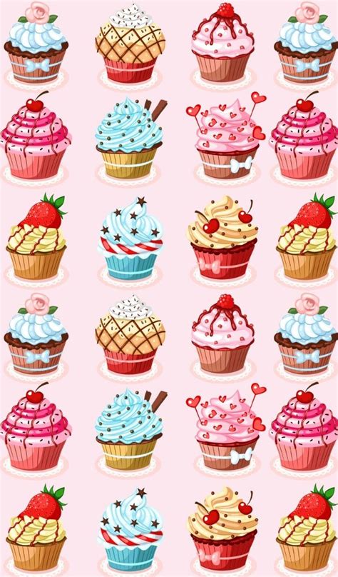 Kawaii Cartoon Cupcake Wallpapers - Wallpaper Cave