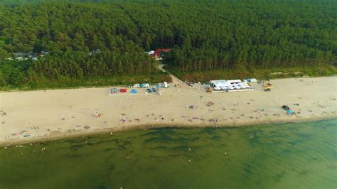 Baltic Sea Beach Stegna Plaza Morze Baltyckie Aerial View Poland Stock