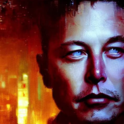 Elon Musk Hyperrealistic Portrait Bladerunner Stable Diffusion