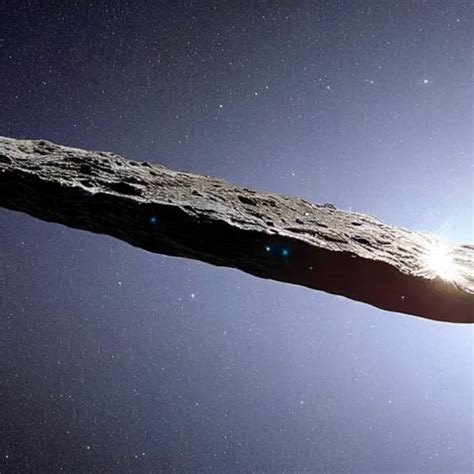 Space Photo Of A Big Alien On Top Of Oumuamua NASA Stable Diffusion