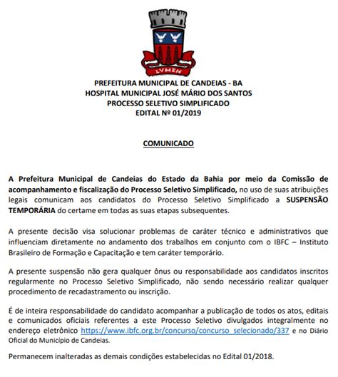 Edital Prefeitura De Candeias Ba Inscri Es Reabertas