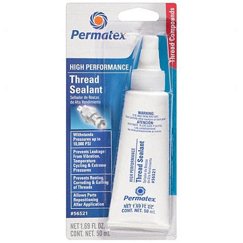 PERMATEX Pipe Thread Sealant: High Performance, 1.7 fl oz, Tube, White ...