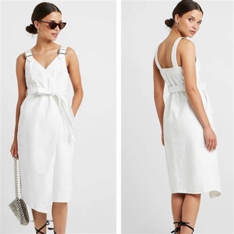 Topshop Dresses Topshop White Denim Midi Dress Poshmark