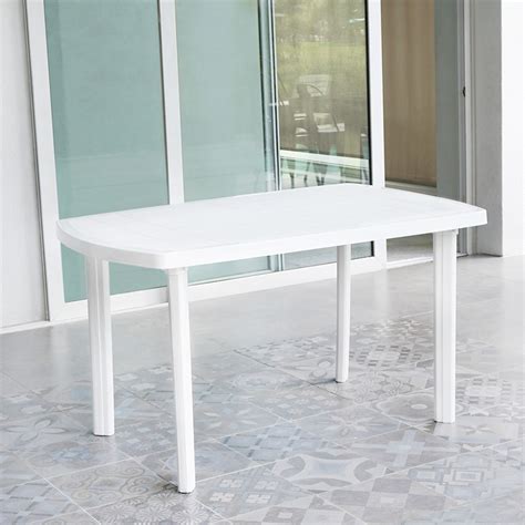 Mesa Rectangular Maldiva Blanca 134 X 84 Cm