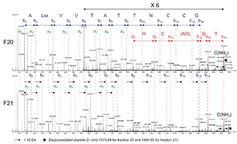 Msms Cid Spectra Of The Reduced Peptide From The Fractions M Z