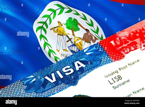 Belize Immigration Visa Closeup Visa To Belize Focusing On Word Visa