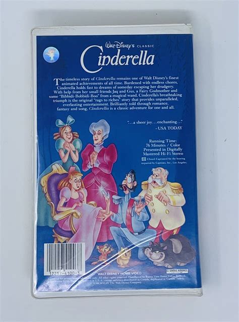 Walt Disney Classic Cinderella Vhs Black Diamond Collection Ebay