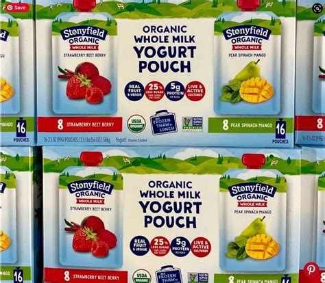 Stonyfield Organic Yogurt Pouches 15 For 16 Pouches Costco Berry