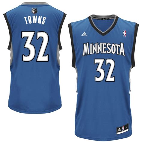 adidas Karl-Anthony Towns Minnesota Timberwolves Blue Replica Jersey