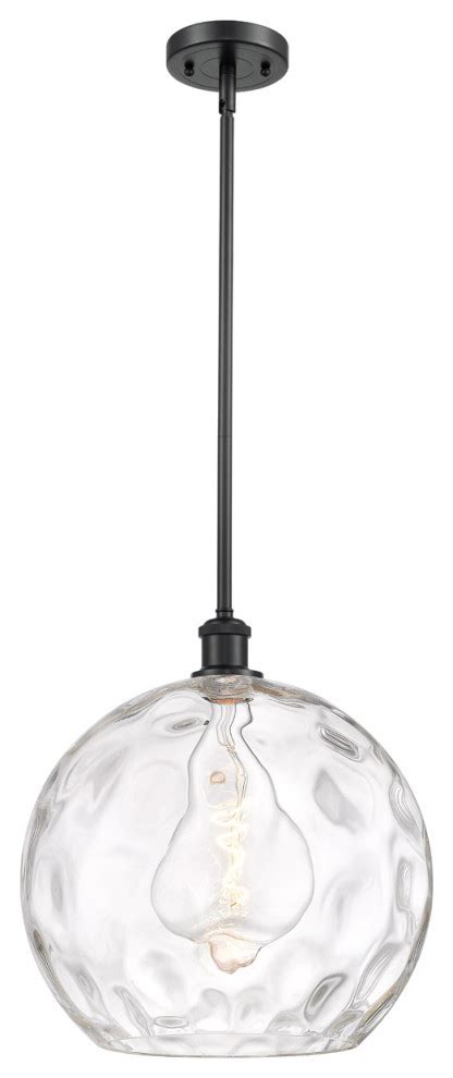 Ballston Athens Water Glass 1 Light Pendant Matte Black Industrial