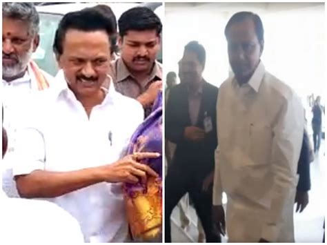 Stalin Telangana Cm Arrive For Jagan Reddy S Swearing In