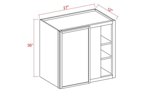 Slim White Oak WBC2736 Blind Corner Wall Cabinet Assembled Kitchen