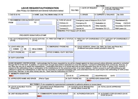 Fillable Air Force Leave Form Printable Forms Free Online