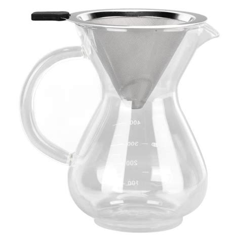 Drfeify Bouilloire à café Cafetière en verre de 400 ml bouilloire