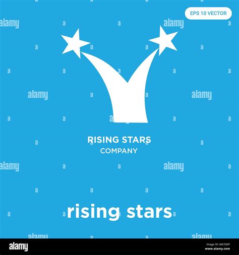 Rising Stars Vector Icon Isolated On Blue Background Sign And Symbol