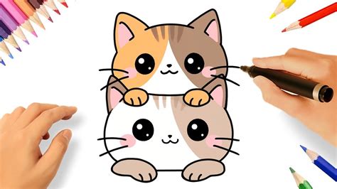 Comment Dessiner Deux Chatons Kawaii Facilement 😻 Youtube