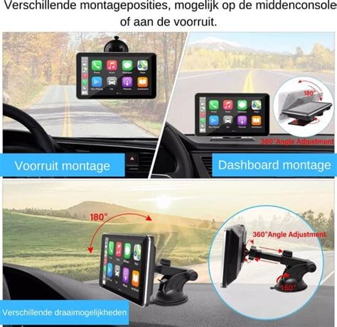 Apple CarPlay Android Auto Scherm Draadloos Universeel Draagbaar