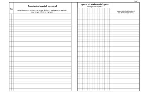 Registro Giornale Dei Lavori Registro Di Cantiere Edilizia Con