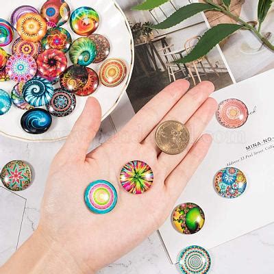 Shop Pandahall Pcs Styles Swirl Glass Cabochons Colorful Rainbow