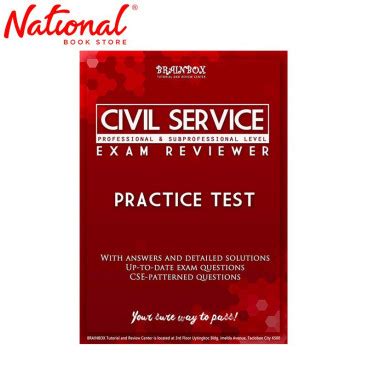 Brainbox Civil Service Exam Reviewer Practice Test Tradepaper By Ma