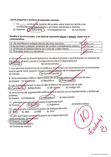 SOLUTION Pr Ctica Para Examen Sobre Independencia De M Xico Incluye