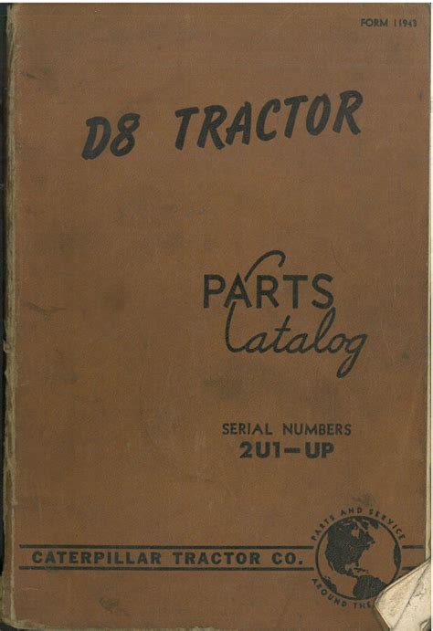 Caterpillar D8 Tractor Parts Manual 2u1 Up Original