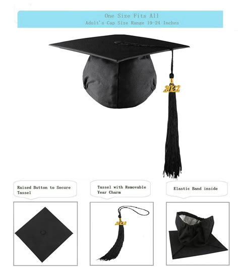 Buy [2022 2023] Hepna Matte Graduation Gown Cap Tassel Set Uniforms