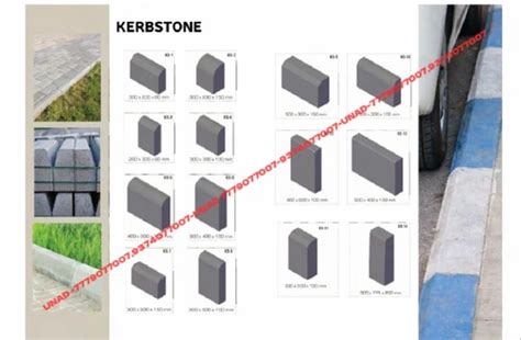 Outdoor Solid Precast Concrete Kerbstone For Pavement At Piece