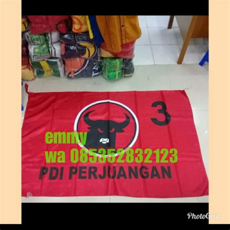 Jual Discount Bendera Partai PDIP 2x3 M BENDERA CUSTOM BENDERA NU