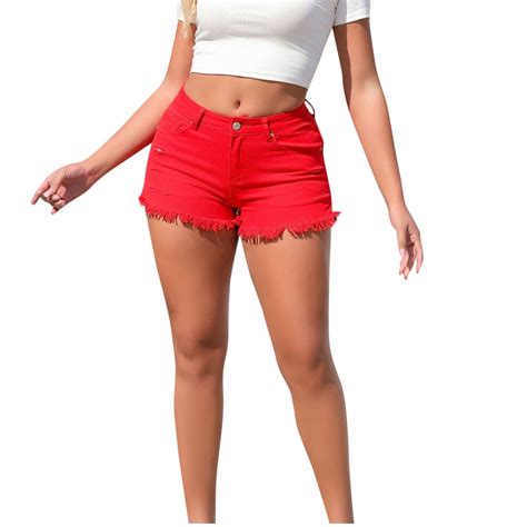 Uyisj Womens Sexy Shorts 2024 Trendy Cut Off Denim Jean Shorts Ripped