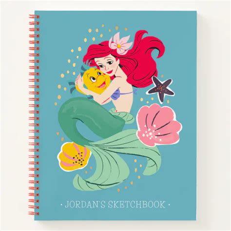 Princess Ariel Holding Flounder Sketch Notebook Zazzle