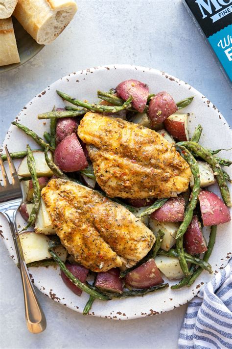 Garlic Herb Baked Flounder With Red Potatoes