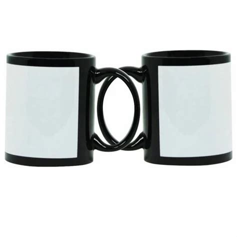 Plain Ceramic Sublimation Black Patch Mugs For Gifting Capacity