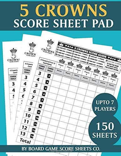 Crowns Score Sheet Pad Sheets Upto Players The Ultimate