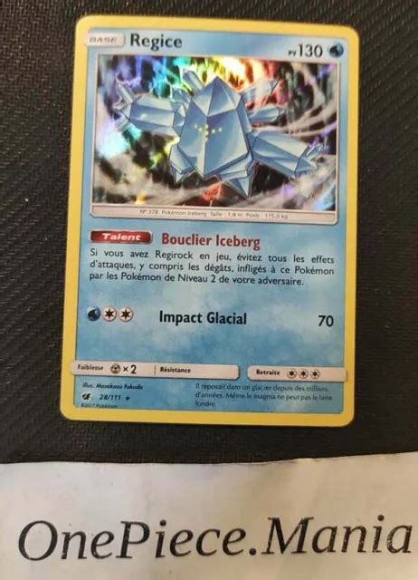 Carte Pokemon Regice 28111 Holo Reverse Soleil Et Lune 4 Sl4 Fr Neuf