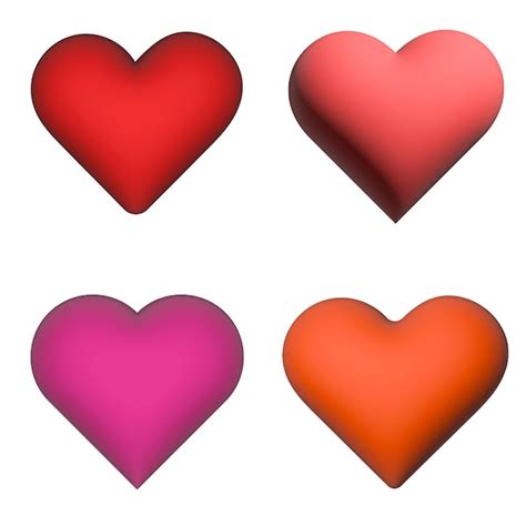 Premium Vector Collection Of Different Volumetric Hearts 3 D Hearts