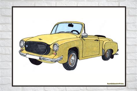 Wartburg 1000 Roadster, Car Printable, Classic & Vintage Car Art, Car Wall Décor, Kids Room Wall ...