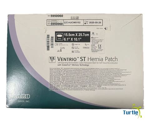 New Bard 5950060 Bard Ventrio St Hernia Patch 155cm X 257cm Oval Ref