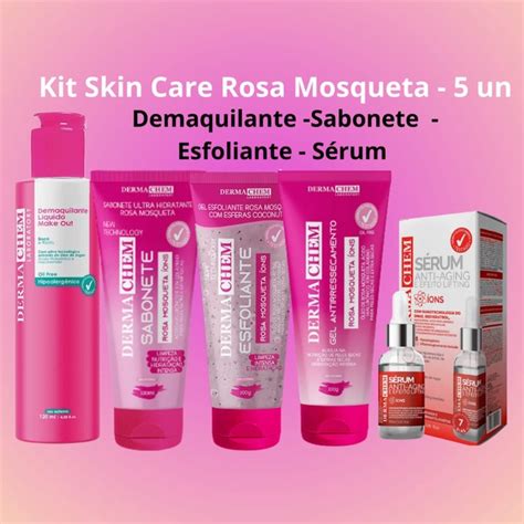 Kit Completo Skin Care Rosa Mosqueta Demaquilante Sabonete Esfoliante