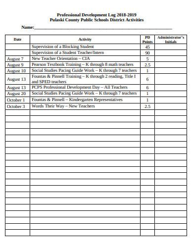 FREE 10 Professional Development Log Templates In PDF MS Word