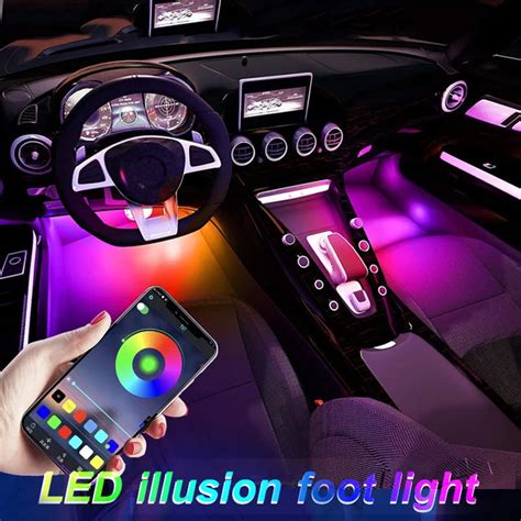 New Led Car Foot Ambient Light Neon Light With Cigarette Lighter Usb