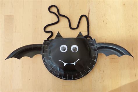 Fledermaus Tasche Aus Papptellern Halloween Tasche Basteln Laterne