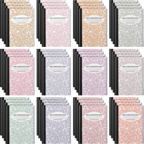 Amazon Colarr 48 Pack Mini Composition Notebook Assorted Marble